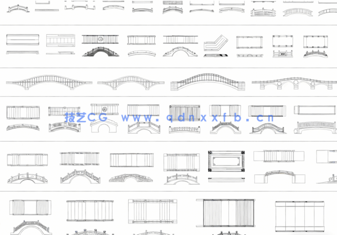 2026年最新景观桥CAD图库CAD石桥CAD拱桥CAD木桥CAD桥梁(图3)