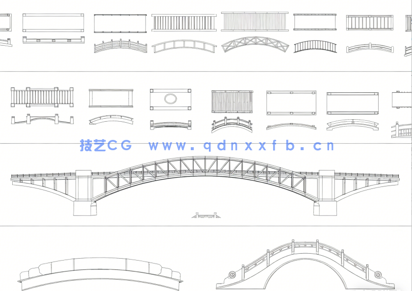 2026年最新景观桥CAD图库CAD石桥CAD拱桥CAD木桥CAD桥梁(图4)