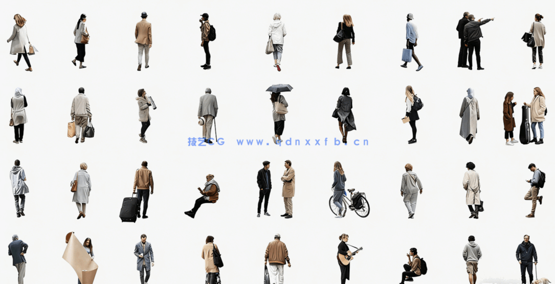 5495张建筑可视化2D人物图片PSD素材合集(图2)