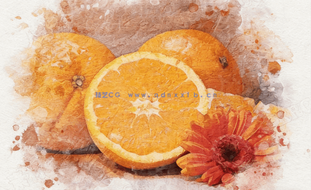 逼真写实水彩画肖像效果PSD模板(图6)