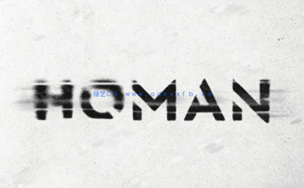 模糊脏热印刷抽象插图效果PSD模板(图1)