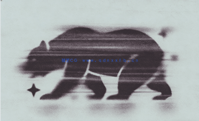 模糊脏热印刷抽象插图效果PSD模板(图2)