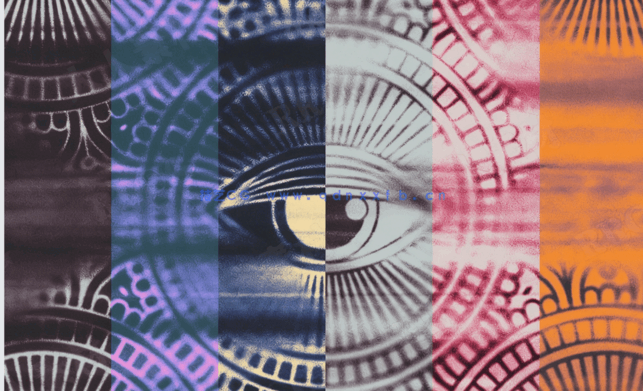 模糊脏热印刷抽象插图效果PSD模板(图4)