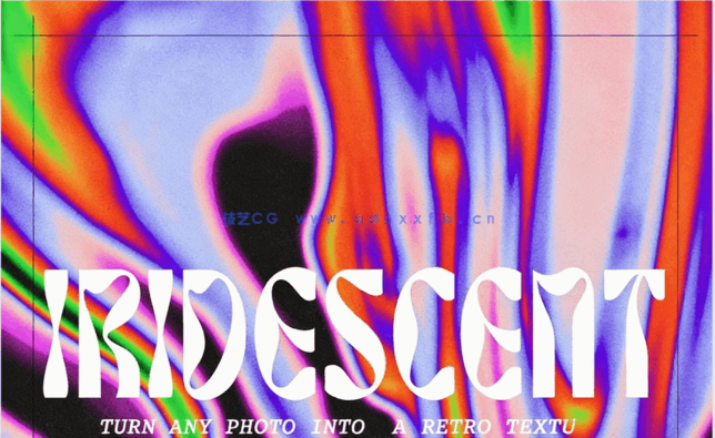 彩虹全息配色游离状态抽象复古粒状纹理PSD模板(图5)