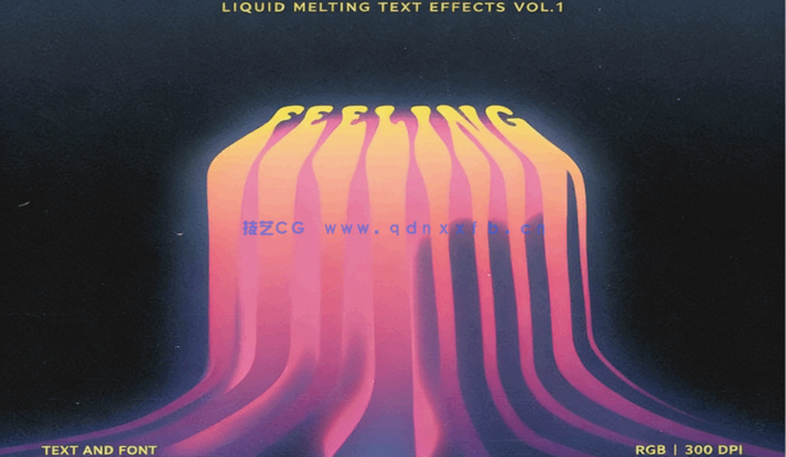 10种不同熔化文本效果艺术字PSD模板(图4)