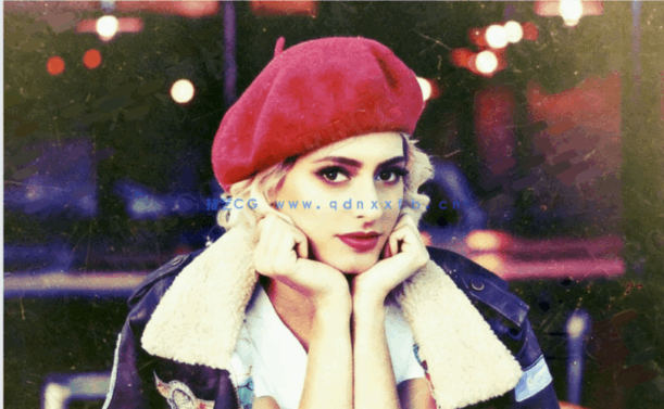 逼真复古多彩色调划痕效果人像写真PSD模板(图4)