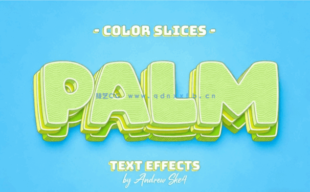 8种简单彩色夏季清爽风格艺术文字样式PSD模板(图3)