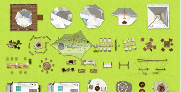 户外露营风格彩平PSD模块(图1)