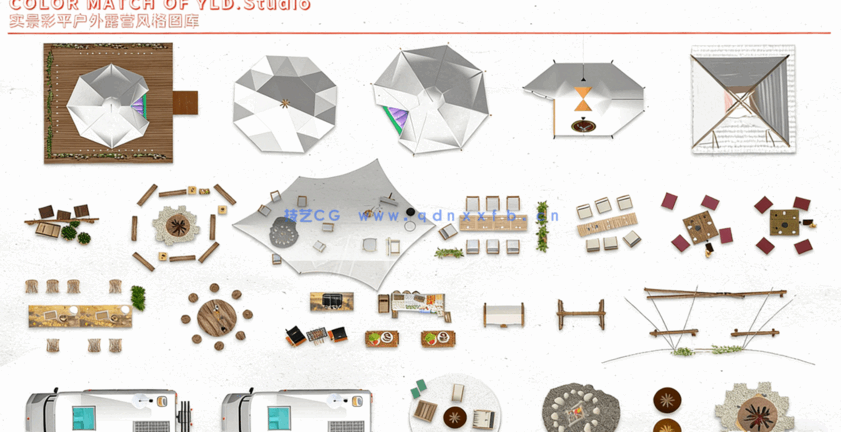 户外露营风格彩平PSD模块(图2)
