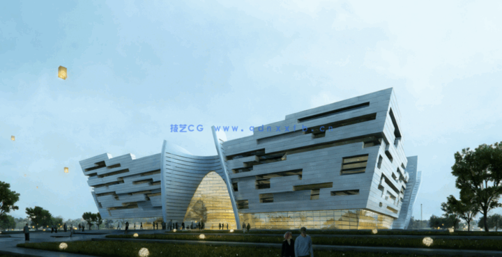 室外建筑表现效果图后期PSD源文件(图1)