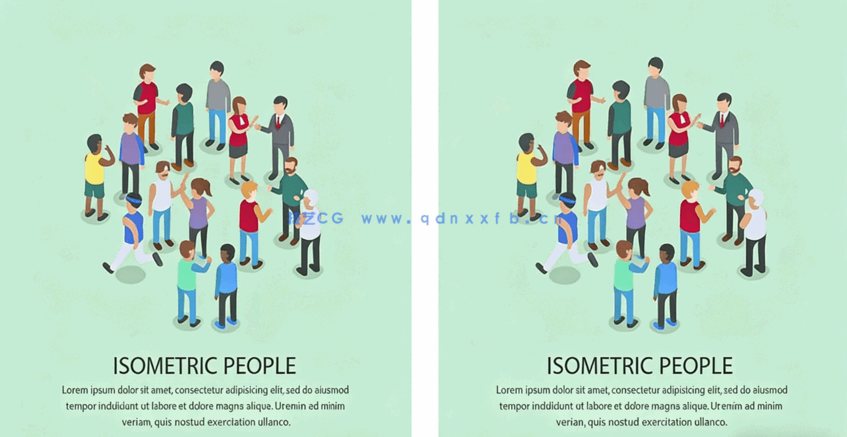 PS素材后期轴测人物大全PNG丨彩图+黑白线稿丨(图2)