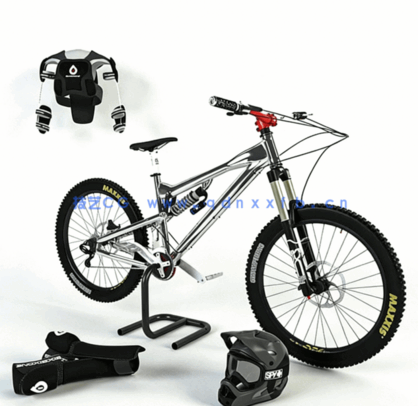 狂野护甲套装头盔山地自行车三维模型 Intense SS 2009(图1)