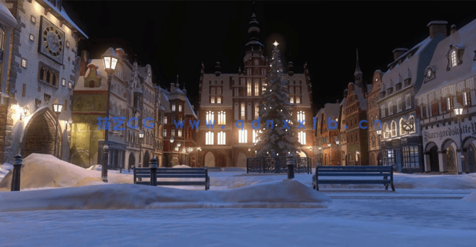 4.6G容量19个卡通游戏风格圣诞节广场建筑模型合集(图7)