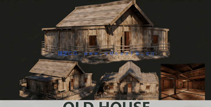 [建筑景观] 200座中世纪木质房屋建筑场景3D模型合集(图5)