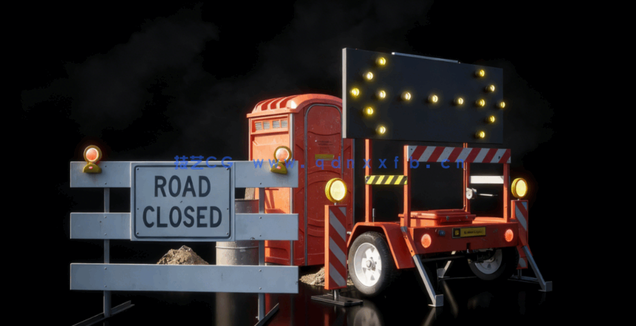 [建筑景观] 真实大都市城市街道报刊亭围栏小吃摊垃圾桶等边路场景3D模型(图2)