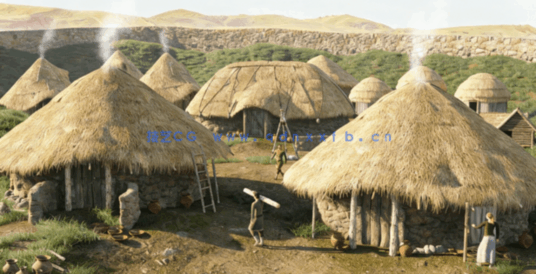 [建筑景观] 奇幻凯尔特神话海岛部落建筑环境场景3D模型(图5)