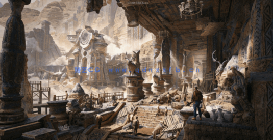 [建筑景观] 古代恢弘神圣神庙废墟大型环境场景3D模型(图2)