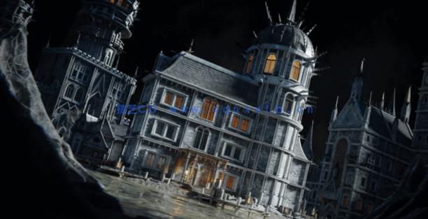 [建筑景观] 超自然黑暗奇幻恐怖城堡建筑环境场景3D模型(图3)