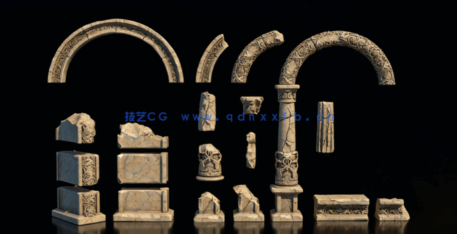 [建筑景观] 古罗马失落的帝国建筑场景3D模型合集(图5)