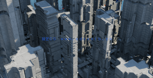 [建筑景观] 80组赛博朋克未来都市建筑场景高精度3D模型合集(图2)