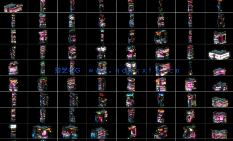 [建筑景观] 80组赛博朋克未来都市建筑场景高精度3D模型合集(图3)