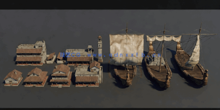 [建筑景观] 南印度朱罗王朝风格建筑环境场景3D模型(图4)