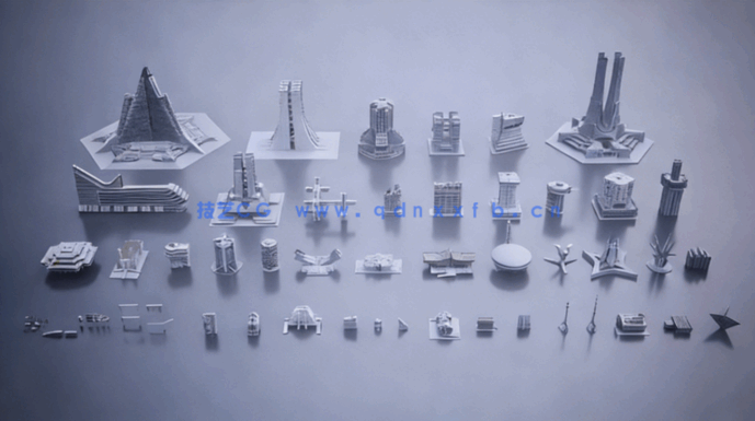 [建筑景观] 科幻乌托邦宏伟现代城市建筑景观3D模型合集 更新版(图2)