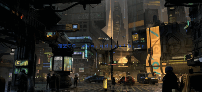 [建筑景观] 赛博朋克未来都市霓虹灯光反乌托邦建筑环境场景3D模型合集 BMS(图6)
