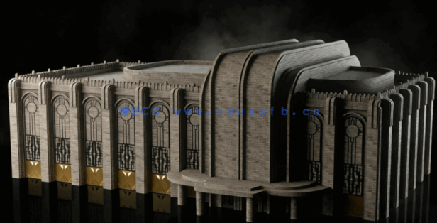 [建筑景观] 奢华富丽堂皇艺术感虚拟城市建筑环境场景3D模型(图3)