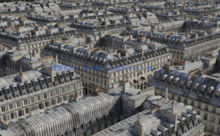 [建筑景观] 法国巴黎风格建筑景观几何节点程序化3D模型(图2)