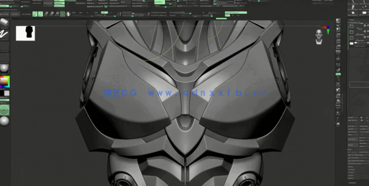 ZBrush机甲战士硬表面建模实例制作视频教程(图3)