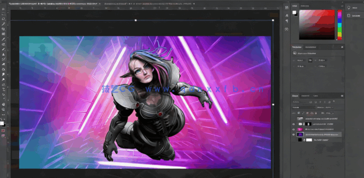 Zbrush赛博朋克女性角色雕刻建模实例制作视频教程(图4)