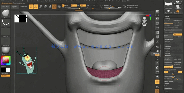 Zbrush和C4D海绵宝宝角色实例制作视频教程(图3)