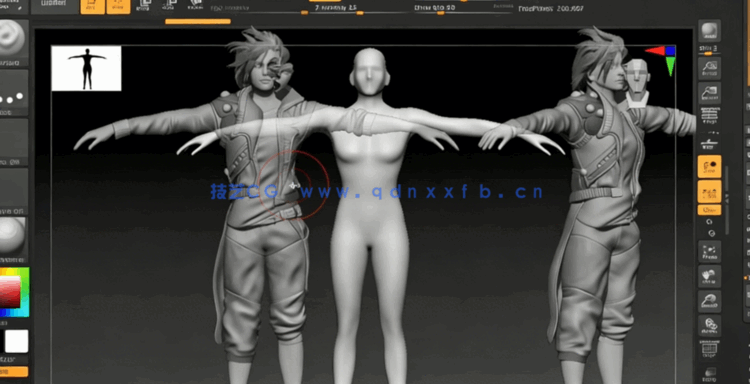  Zbrush赛博朋克黑客角色3D雕刻建模制作视频教程 (图2)