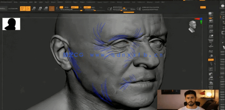 Zbrush超逼真好莱坞明星数字雕刻制作视频教程 (图3)