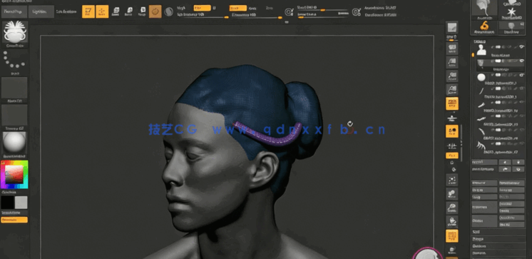  Zbrush头发脏辫发型实例制作训练视频教程(图3)