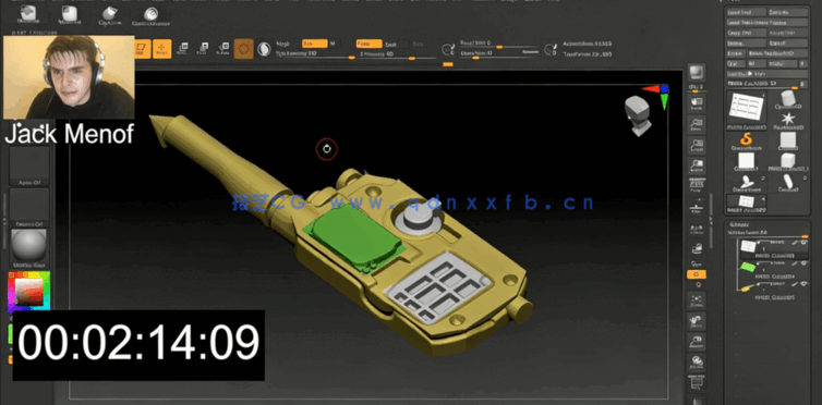 Zbrush概念艺术电台收音机硬表面建模视频教程 (图5)