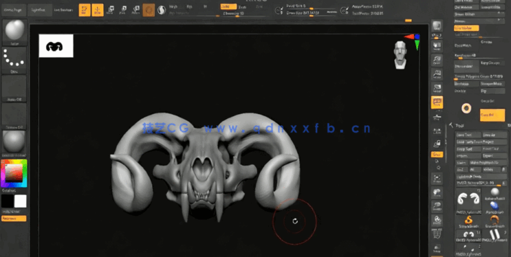  Zbrush奇美拉动物骨架数字雕刻实例训练视频教程(图3)