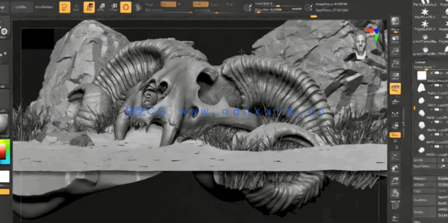  Zbrush奇美拉动物骨架数字雕刻实例训练视频教程(图4)