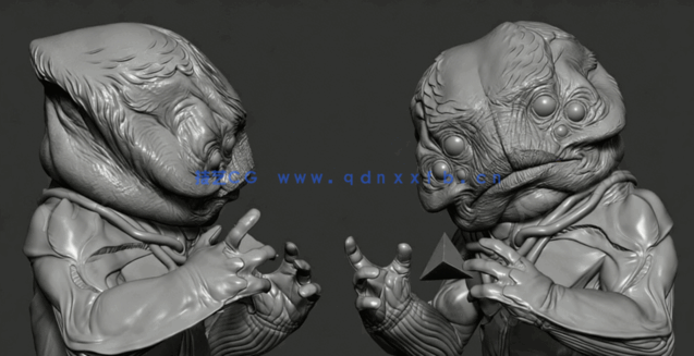 ZBrush六眼异形概念艺术雕刻创作工作流程视频教程 (图4)