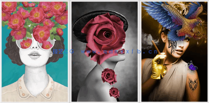 北欧抽象轻奢时尚人物背景墙装饰画素材(图2)