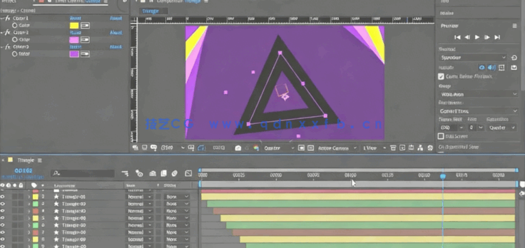 AE创建彩色动态图形过渡转场效果工作流程视频教程(图2)