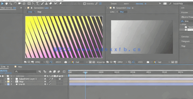 AE创建彩色动态图形过渡转场效果工作流程视频教程(图3)