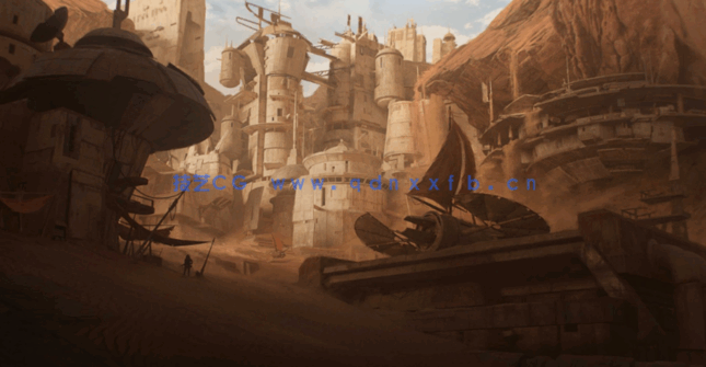 C4D游戏风格沙漠城堡防御工事地下巢穴通信塔建筑模型合集(图1)