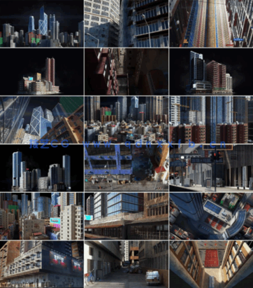 170G超大容量C4D现代都市香港高楼大厦工地小巷街道建筑模型合集(图2)