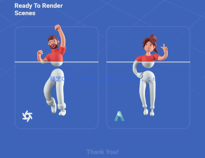 2组C4D卡通人物男女性别人物角色模型合集(图9)