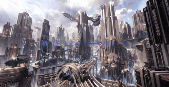 20多个C4D歌利亚风格未来城市大都会混凝土石头建筑模型合集(图1)