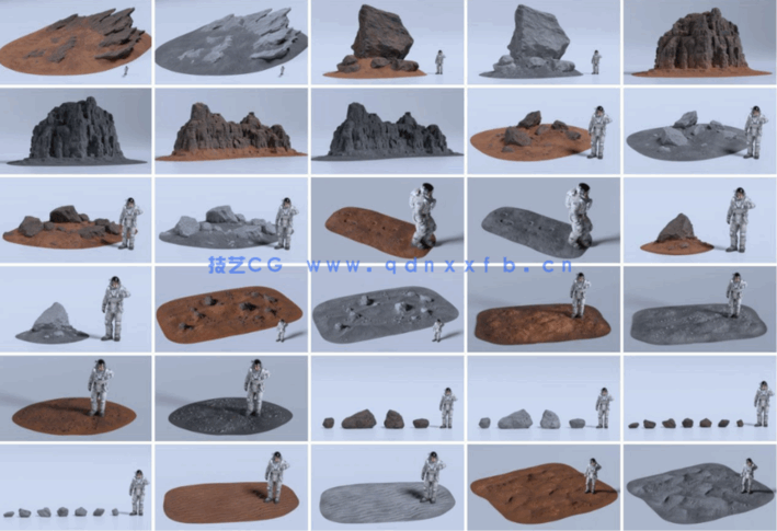 54G超大C4D火星车地形太空宇航员人物角色模型合集下载(图12)