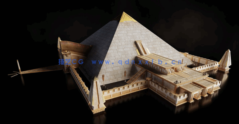 39G超大C4D古埃及金字塔雄伟神庙古代帝国文明城市建筑模型合集(图5)