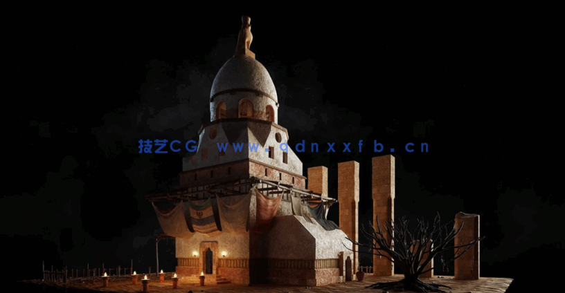 39G超大C4D古埃及金字塔雄伟神庙古代帝国文明城市建筑模型合集(图20)